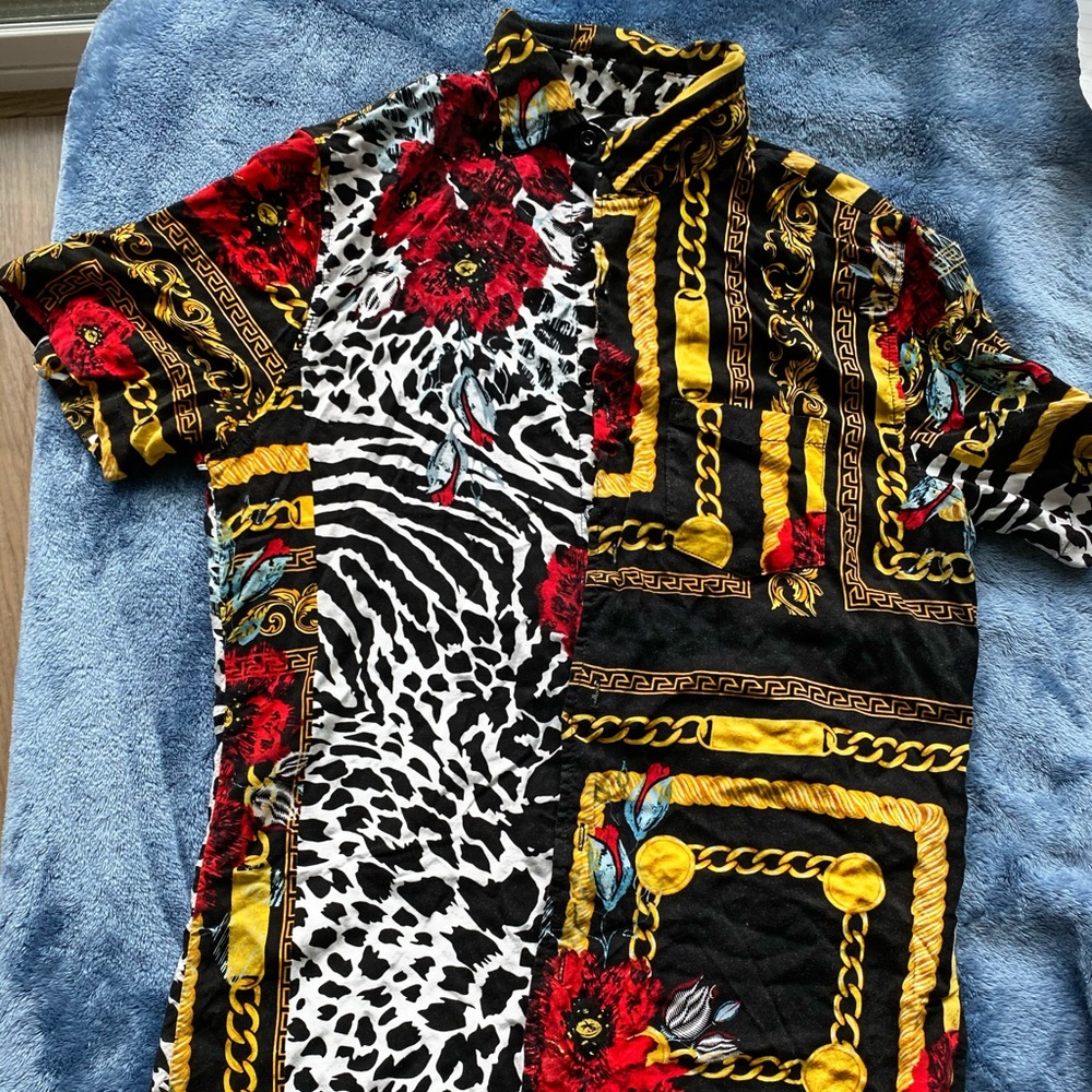 Boroque Print Button Down Shirt